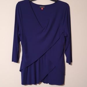 Vince Camuto blue layered top size L
